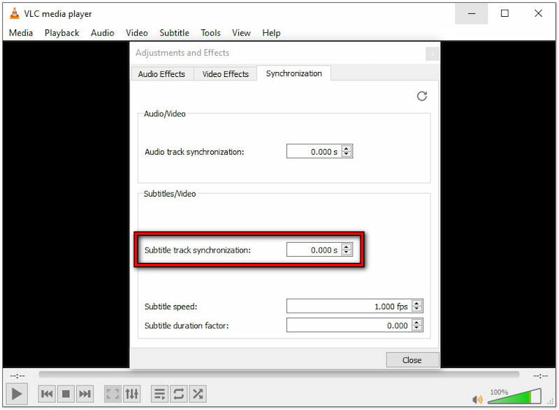 字幕を無効にする