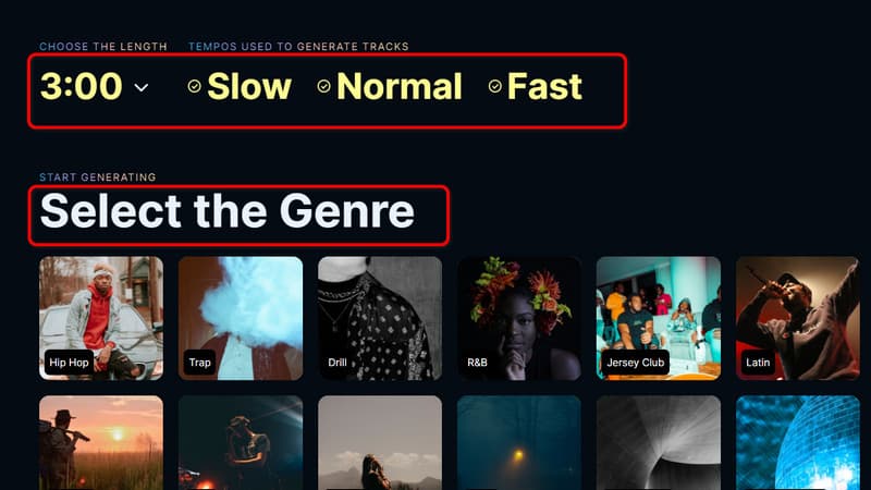 Mubert AI 音楽ジェネレーター.