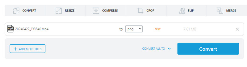 OnlineConvertFree MP4 PNGコンバーター