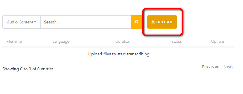 アップロードボタンをクリック（Speechtext）