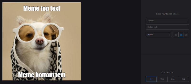 Clideo Meme Maker 機能