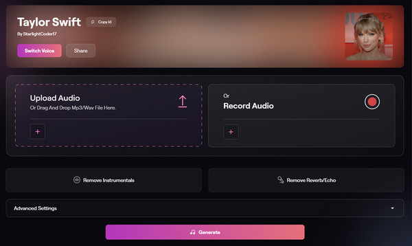 Musicfy 歌声ジェネレーター