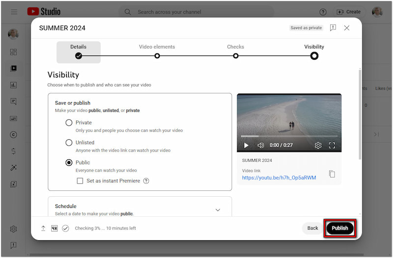 YouTubeで動画を公開