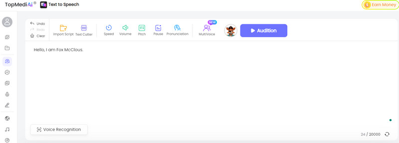 TopMedia AI フォックスボイスジェネレーター