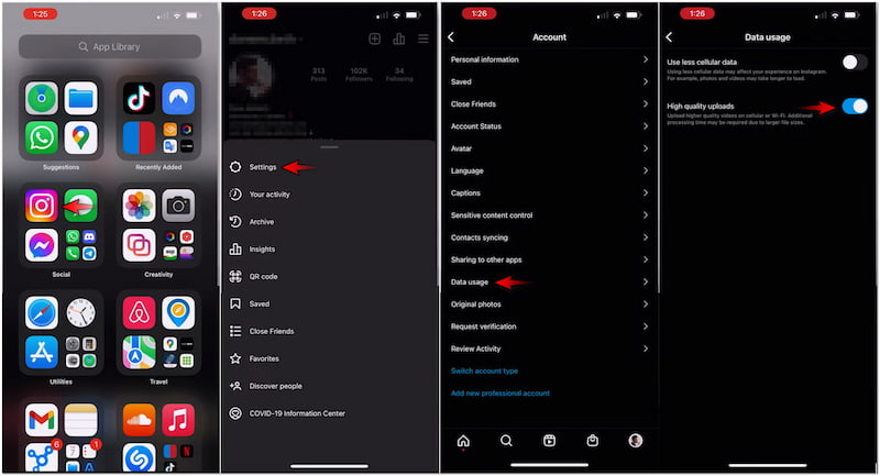 Instagramに4K動画をアップロード