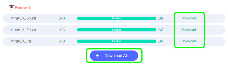 変換済み画像をダウンロード（Vidmore）