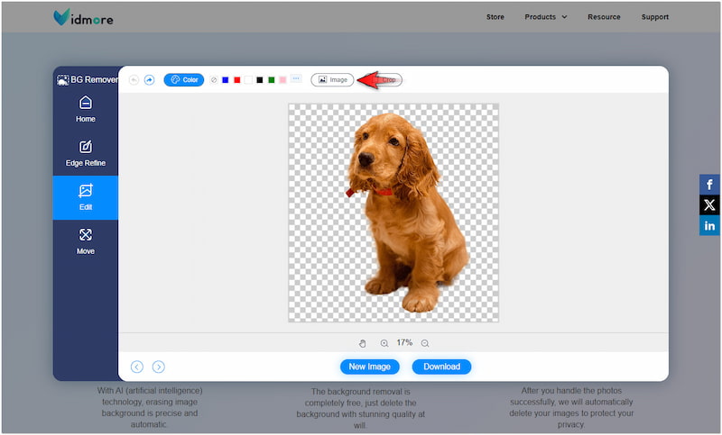 削除した背景を置き換え