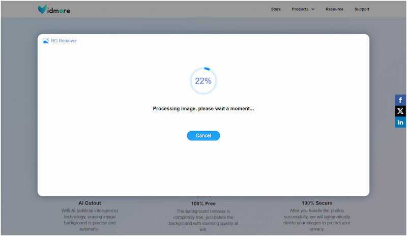 被写体の切り抜きを開始