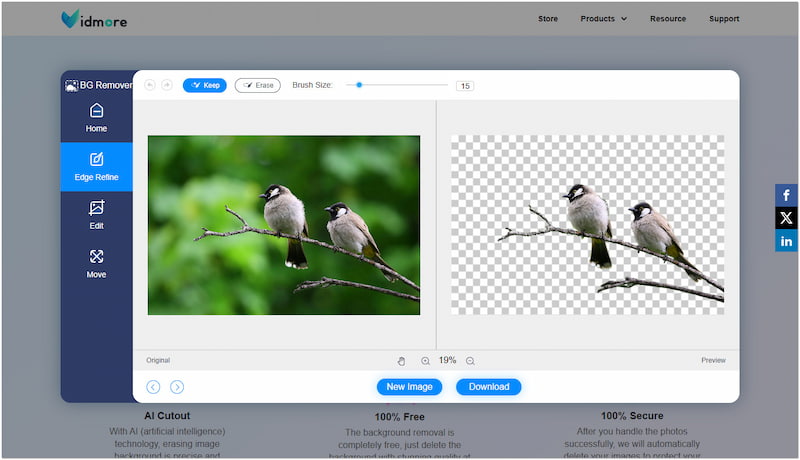 Vidmore 背景リムーバー オンライン