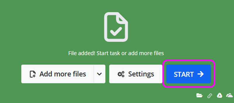 ONLINE-CONVERT で「Start」ボタンをクリック