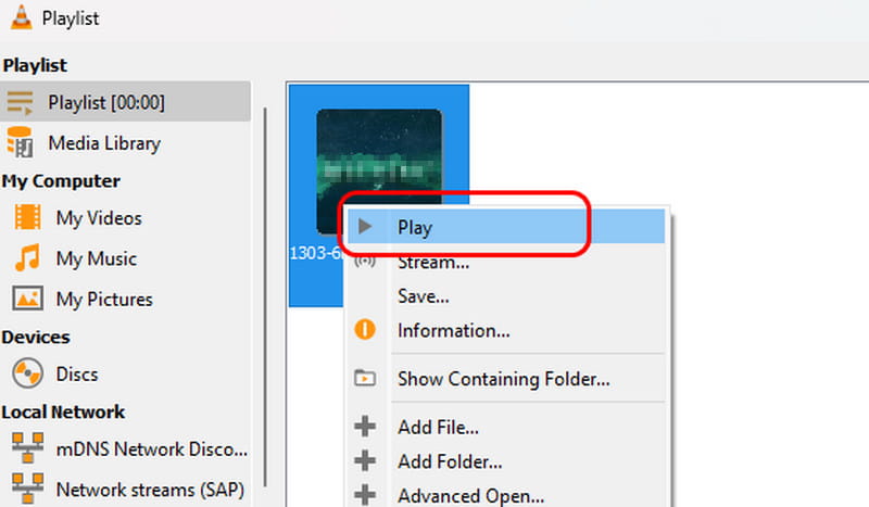 VLC の再生ボタン