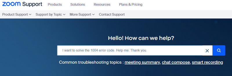 Zoomサポートに連絡