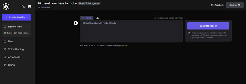 PlayHT ナレーションジェネレーター