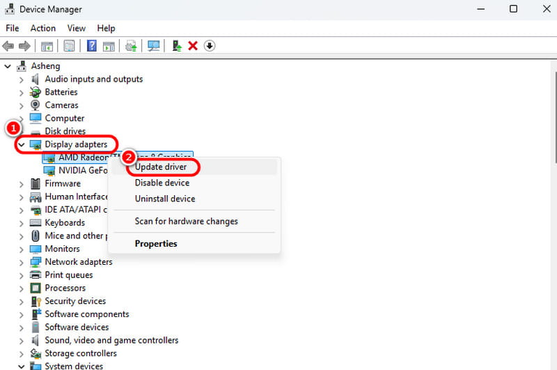 ディスプレイドライバーを更新する
