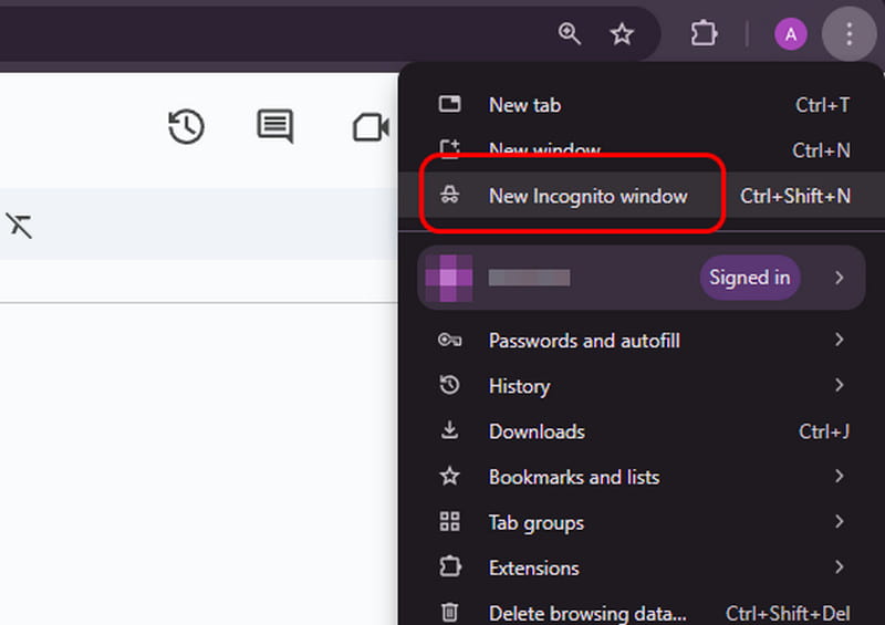 シークレット／プライベートモードを使用する