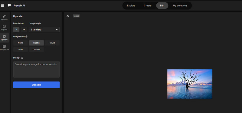 Freepik AI画像アップスケーラー