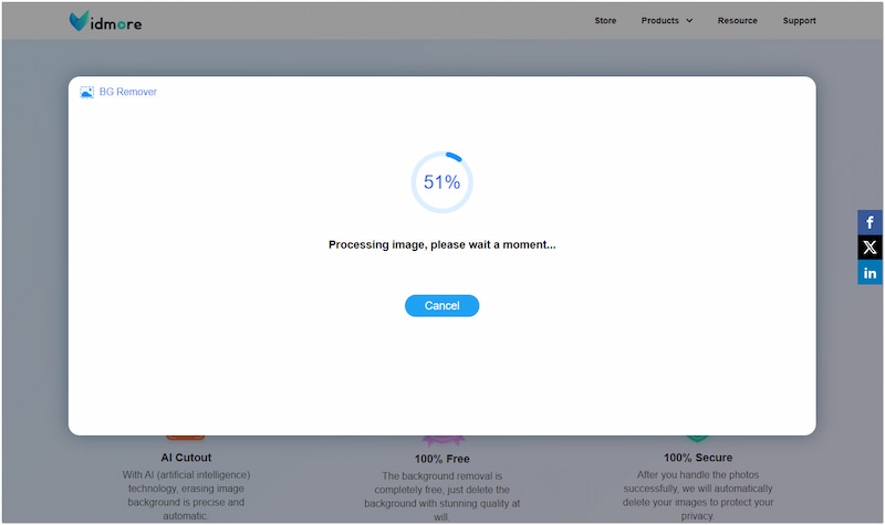 背景の削除を開始