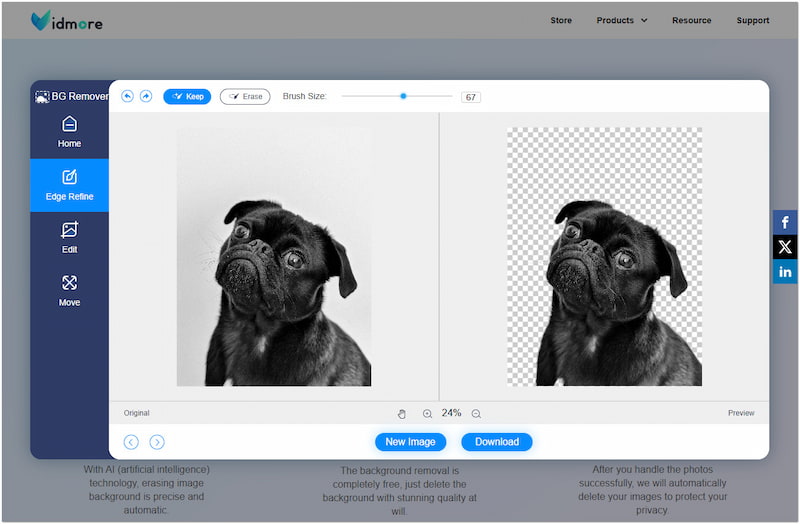 Vidmore 背景リムーバー オンライン