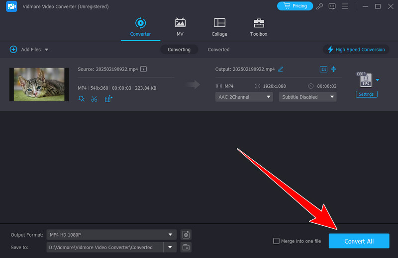Vidmore「すべて変換」ボタン