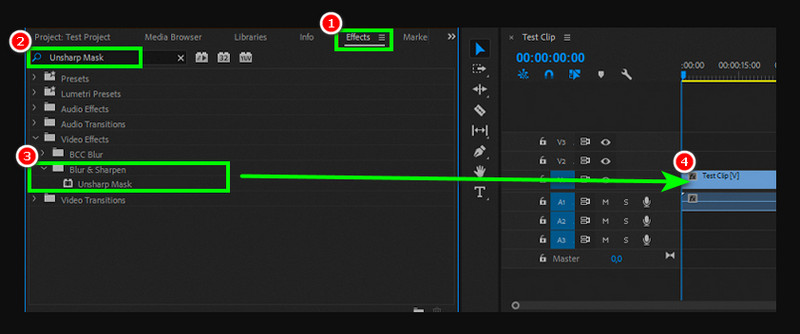 エフェクト アンシャープマスク Premiere
