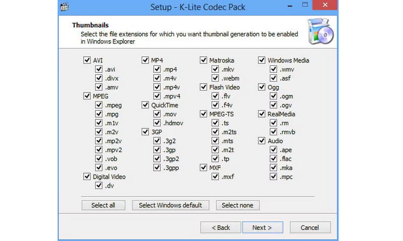 必要なコーデックをインストール