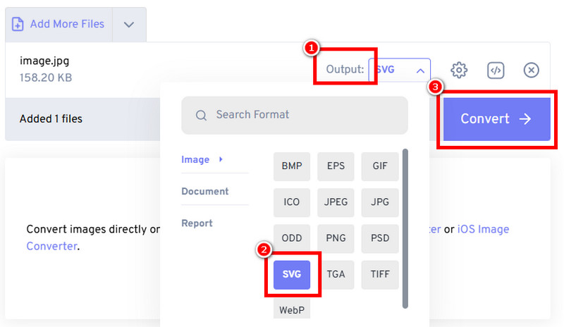 JPG を SVG に変換 FreeConvert