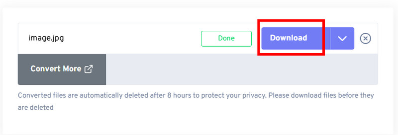 ダウンロードボタン FreeConvert