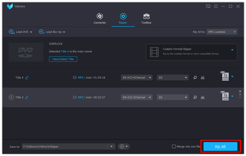 DVDタイトルをリッピング
