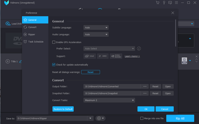 リッピング設定