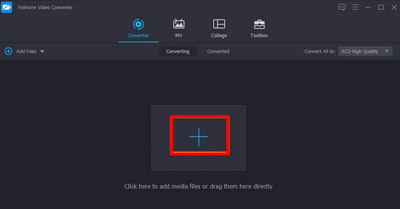 Vidmore Video Converter アップロード