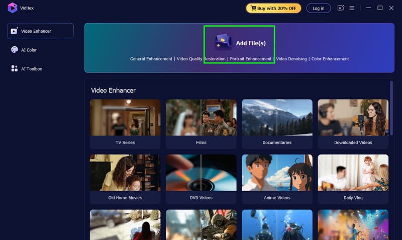 ファイル追加ボタン Add Files Button（Vidmore）