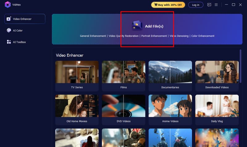 ファイル追加ボタン Add Files Button（Vidmore）