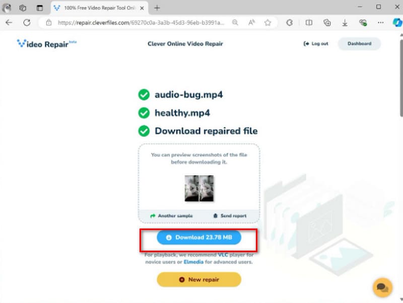オンライン修復 動画を修正