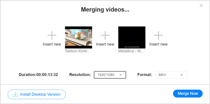 MKVファイルをオンラインで無料結合