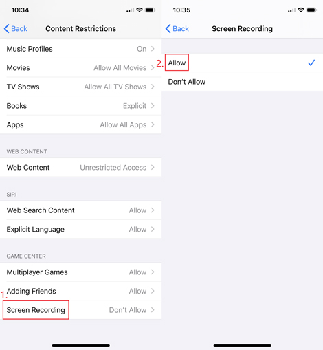 Allow Screen Recording