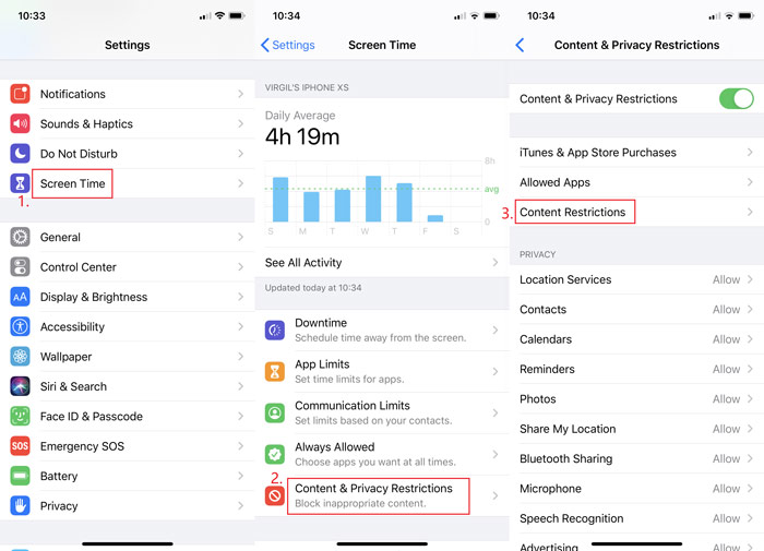 コンテンツ制限