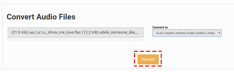 オンラインでFLACをALACに変換