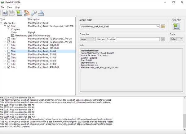 MakeMKV で M2TS を MKV に変換
