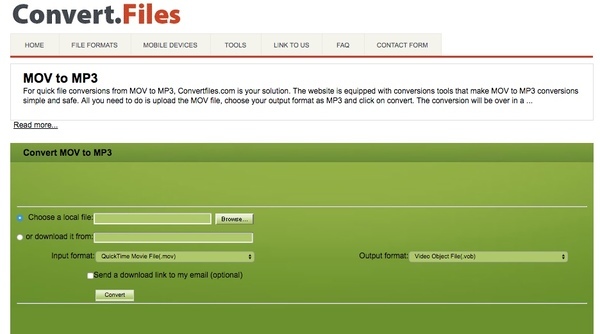 MOVをMP3に変換 Convert Files