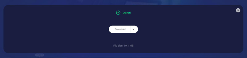 トリミングした動画をダウンロード