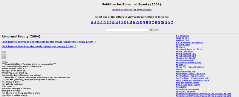 DiVx映画用英語字幕