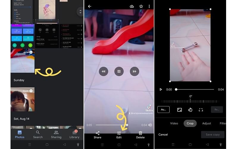 Googleで動画を回転