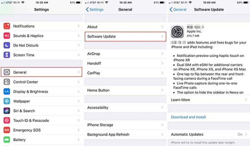 iPhoneソフトウェアアップデート