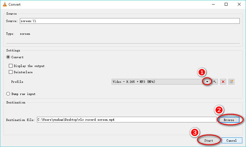 VLC でデスクトップ画面を録画
