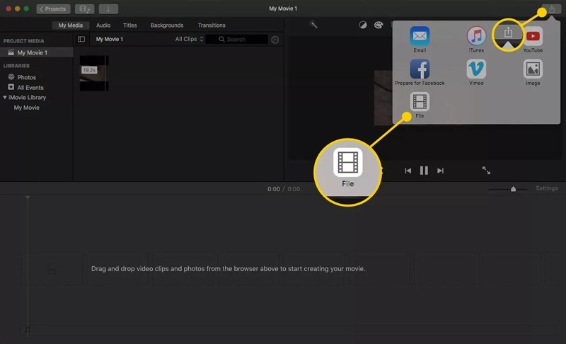 回転したクリップを保存