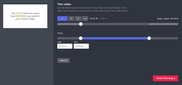 オンラインで動画をトリミングする