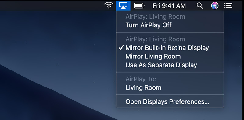 Mac で AirPlay をオフにする