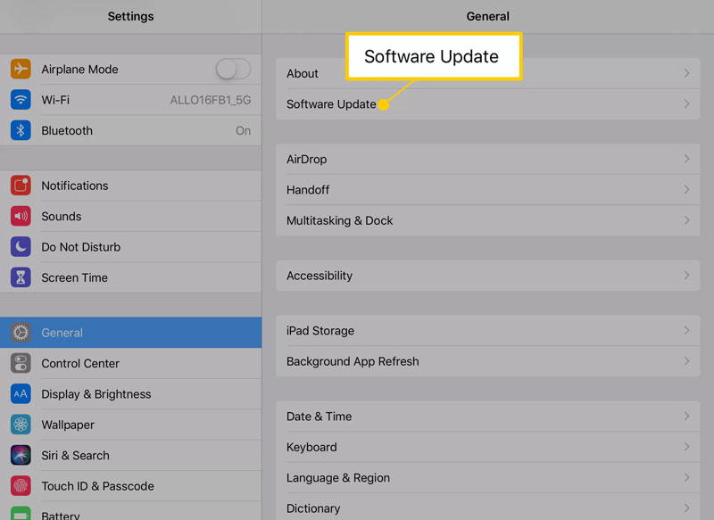 iPad OSをアップデート