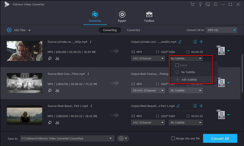 映画に字幕を追加