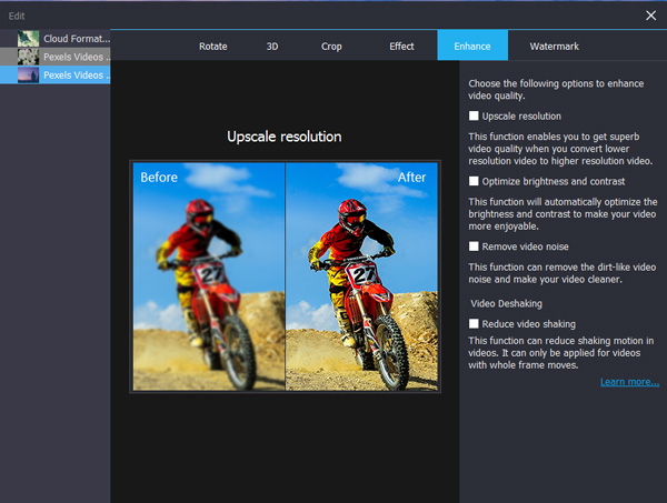ワンクリックで動画品質を強化